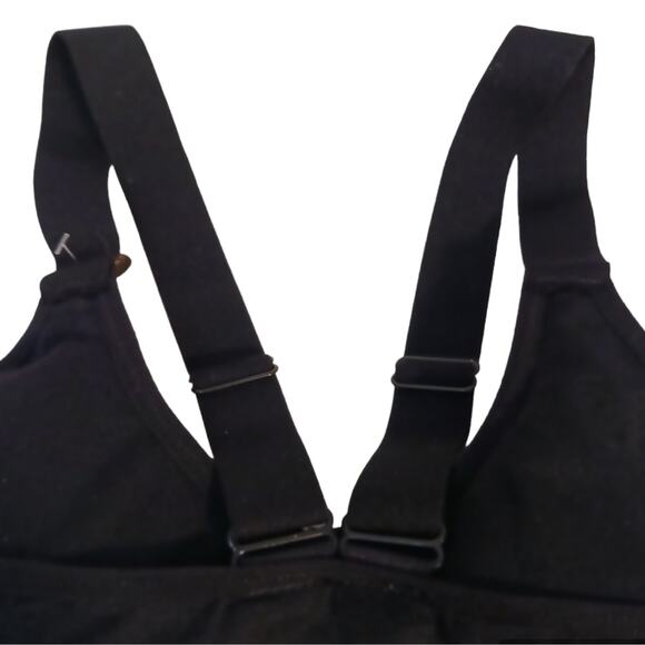 RARE Juicy Couture IRRIDESCENT GLAM Sports Bra Sz L BLACK Silver Glow V-Back NEW - Picture 8 of 12